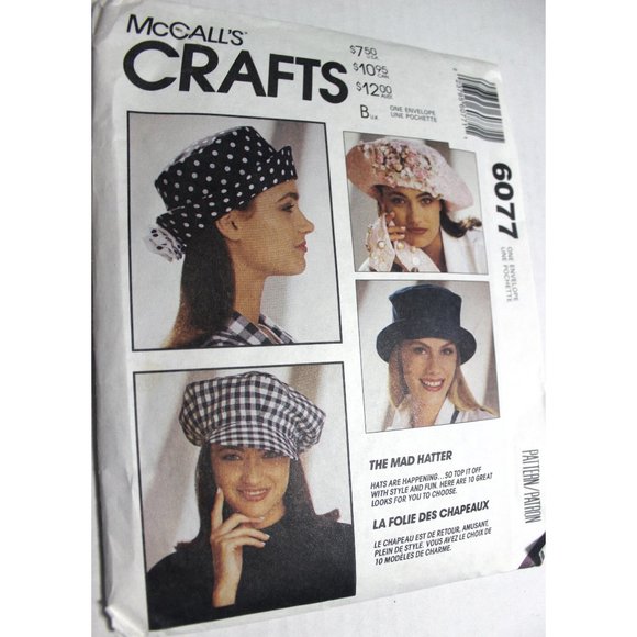 McCalls Other - UNCUT McCalls 6077 sewing pattern HATS